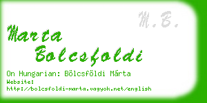 marta bolcsfoldi business card
